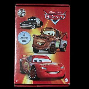 NIP Disney Pixar 3pcs Pack Cars Metal Diecast Sheriff Lighting McQueen Mater
